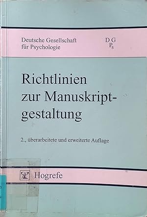 Bild des Verkufers fr Richtlinien zur Manuskriptgestaltung. zum Verkauf von books4less (Versandantiquariat Petra Gros GmbH & Co. KG)