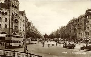 Ansichtskarte / Postkarte Berlin Charlottenburg, Tauentzienstraße, Straßenbahn, Bus, Geschäft Palm