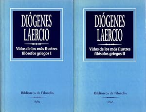 Bild des Verkufers fr Vidas de los ms ilustres filsofos griegos (vol.I y II) . zum Verkauf von Librera Astarloa