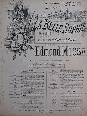 MISSA Edmond La Belle Sophie Dédicace Chant Piano ca1890