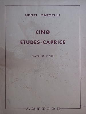 MARTELLI Henri Cinq Études-Caprice Dédicace Flûte Piano 1948