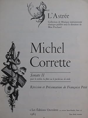 Seller image for CORRETTE Michel Sonate No 2 Violon ou Flte Piano ou Clavecin 1965 for sale by partitions-anciennes