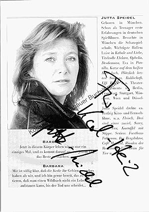 Seller image for Original Autogramm Jutta Speidel /// Autogramm Autograph signiert signed signee for sale by Antiquariat im Kaiserviertel | Wimbauer Buchversand