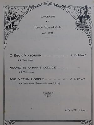 MEUNIER S. BACH J. S. Pièces pour Chant Orgue 1928