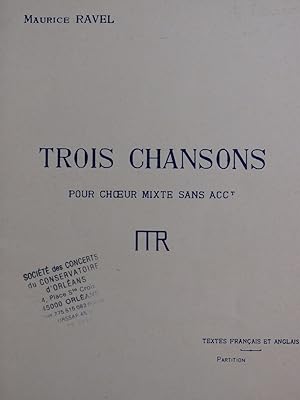 RAVEL Maurice Trois Chansons Chant