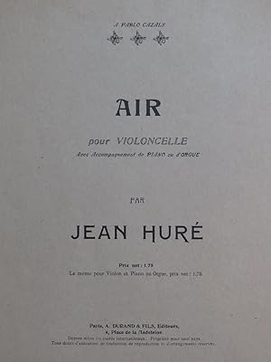 HURÉ Jean Air Violoncelle Piano ou Orgue