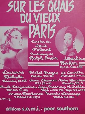 Sur les Quais du Vieux Paris Joséphine Baker Chant Piano 1958