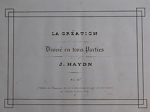 HAYDN Joseph La Création Die Schöpfung Oratorio Chant Piano ca1820