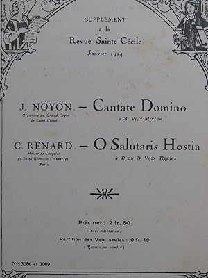 NOYON J. RENARD G. Pièces pour Chant et Orgue 1923