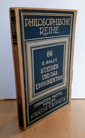 Bild des Verkufers fr Rudolf Steiner und das Epigonentum. (Philosophische Reihe ; Bd. 66) zum Verkauf von Antiquariat frANTHROPOSOPHIE Ruth Jger