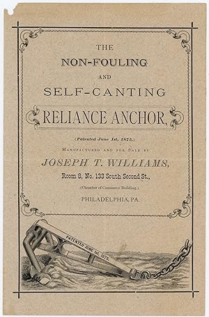 The Non-fouling and Self-canting Reliance Anchor, Joseph T. Williams, Philadelphia. June 1, 1875