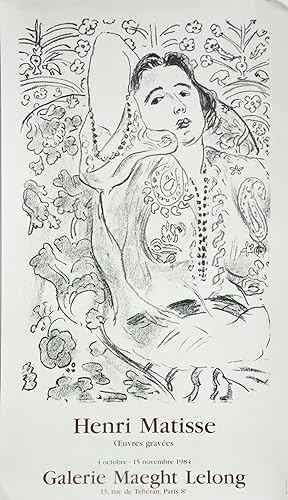 1984 Original Matisse Exhibition Poster, Maeght Lelong Gallery, Odalisque - Matisse