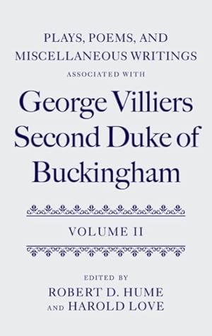 Image du vendeur pour Plays, Poems, and Miscellaneous Writings Associated With George Villiers, Second Duke of Buckingham mis en vente par GreatBookPricesUK