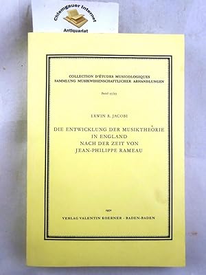 Bild des Verkufers fr Die Entwicklung der Musiktheorie in England nach der Zeit von Jean-Philippe Rameau. Sammlung musikwissenschaftlicher Abhandlungen ; Band 35/39 zum Verkauf von Chiemgauer Internet Antiquariat GbR