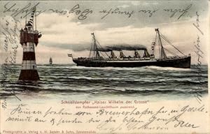 Ansichtskarte / Postkarte Dampfer Kaiser Wilhelm der Große, Norddeutscher Lloyd, Rothesand-Leucht...