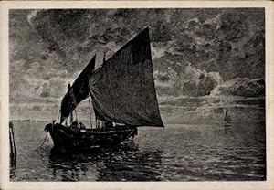 Künstler Ansichtskarte / Postkarte Schönleber, G., Venezianische Fischerboote in den Lagunen
