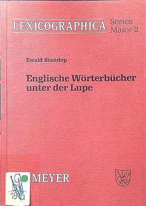 Seller image for Englische Wrterbcher unter der Lupe. Lexicographica / Series maior ; 2 for sale by books4less (Versandantiquariat Petra Gros GmbH & Co. KG)