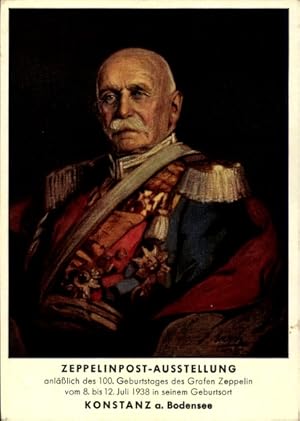 Künstler Ansichtskarte / Postkarte Emerich, Graf von Zeppelin, Portrait als General der Kavalleri...