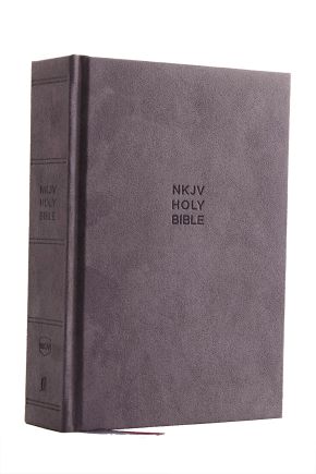 NKJV, Compact Single-Column Reference Bible, Cloth Over Board, Gray, Comfort Print: Holy Bible, N...