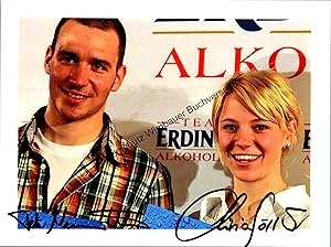 Original Autogramm Miriam Gössner und Felix Neureuther Skisport /// Autograph signiert signed signee