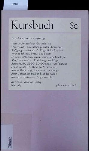 Seller image for Kursbuch 80. Begabung und Erziehung. for sale by Antiquariat Bookfarm
