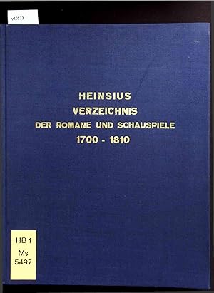 Imagen del vendedor de Alphabetisches Verzeichnis der von 1700 bis zu Ende 1810 erschienen Romane und Schauspiele. a la venta por Antiquariat Bookfarm