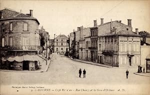 Ansichtskarte / Postkarte Libourne Gironde, Rue Chanzy, Gare d'Orleans, Cafe Richeller