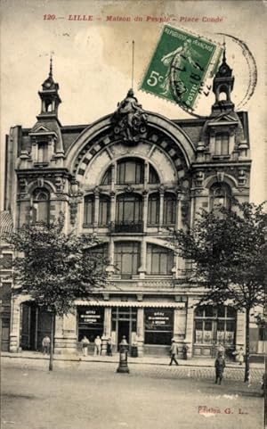 Ansichtskarte / Postkarte Lille Nord, Place Conde, Maison du Peuple