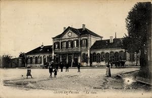 Ansichtskarte / Postkarte Crépy en Valois Oise, Gare