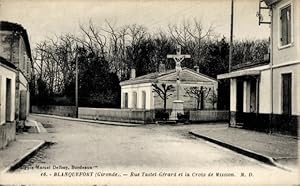 Ansichtskarte / Postkarte Blanquefort Gironde, Rue Tastet-Gerard, Croix de Mission