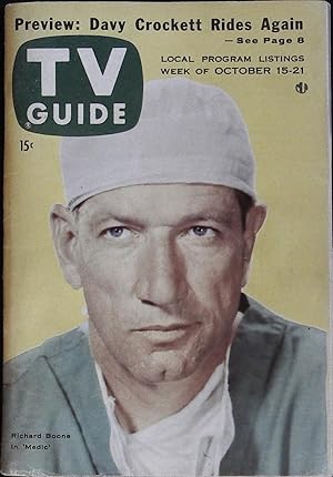TV Guide October 15, 1955 Richard Boone, Davy Crockett