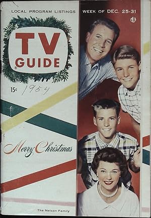 TV Guide December 25, 1954 Christmas Issue The Nelson Family