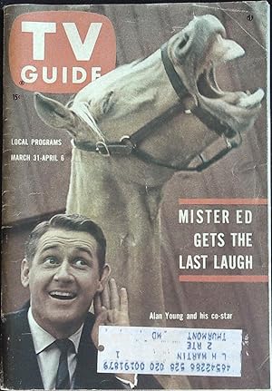 TV Guide March 31, 1962 Alan Young and his co-star "Mister Ed"