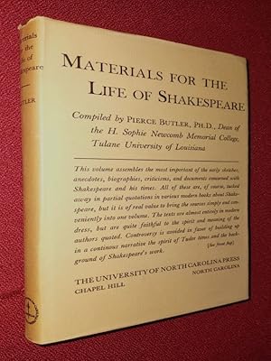 Materials for the Life of Shakespeare