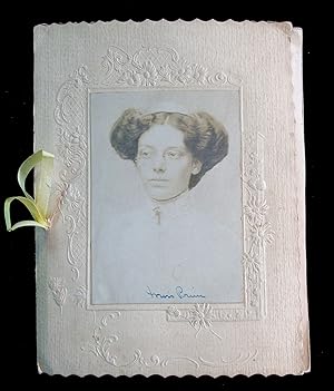Charming Handmade Christmas Letter Album with Family Photos and color Landscape photocards c1910s