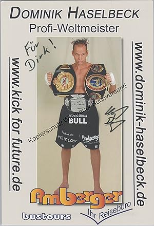 Original Autogramm Dominik Haselbeck Kickboxen Weltmeister /// Autograph signiert signed signee