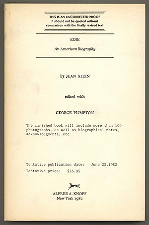 Bild des Verkufers fr Edie: An American Biography zum Verkauf von Between the Covers-Rare Books, Inc. ABAA