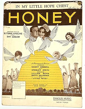 [SHEET MUSIC] HONEY - IN MY LITTLE HOPE CHEST A Paramount Picture Starring Nancy Carroll & Stanle...