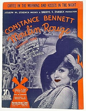 [SHEET MUSIC] COFFEE IN THE MORNING AND KISSES IN THE NIGHT Constance Bennett in Moulin Rouge