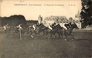 Ansichtskarte / Postkarte Chantilly Oise, Pferderennen, Schloss