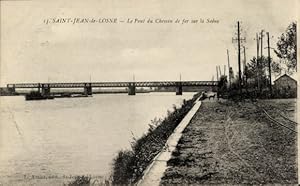 Ansichtskarte / Postkarte Saint Jean de Losne Côte d'Or, Eisenbahnbrücke