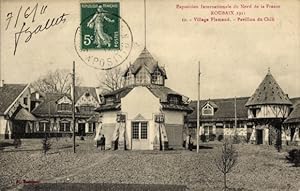 Ansichtskarte / Postkarte Roubaix Nord, Internationale Ausstellung 1911, Flämisches Dorf, Chile-P...