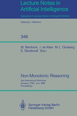 Immagine del venditore per Non-monotonic Reasoning : 2nd International Workshop, Grassau, Frg, June 13-15, 1988. Proceedings venduto da GreatBookPricesUK