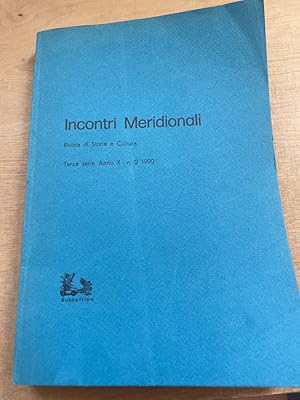 Incontri Meridionali. Revista di Storia e Cultura. Terza serie Anno X. N. 2 1990.