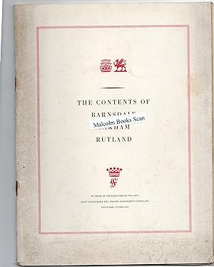 Auction Catalogue The Contents of Barnsdale, Oakham, Rutland June 18th & 19th 1952 By order execu...
