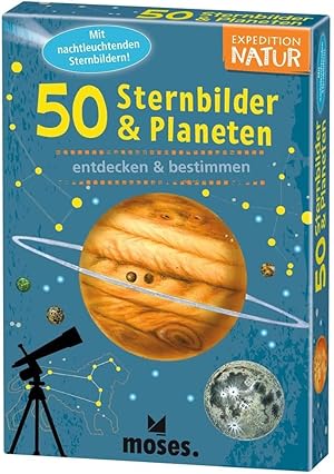 Moses 9740 Expedition Natur - 50 Sternbilder und Planeten| Bestimmungskarten im Set | Mit spannen...