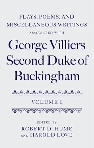 Image du vendeur pour Plays, Poems, and Miscellaneous Writings Associated With George Villiers, Second Duke of Buckingham mis en vente par GreatBookPrices
