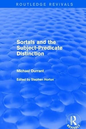 Seller image for Sortals and the Subject-predicate Distinction (2001) for sale by AHA-BUCH GmbH