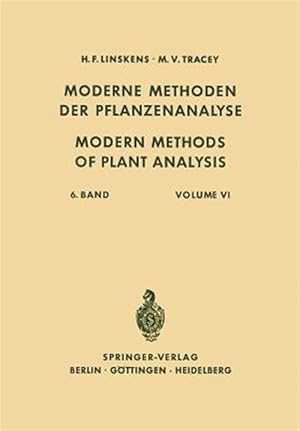 Imagen del vendedor de Modern Methods of Plant Analysis / Moderne Methoden Der Pflanzenanalyse -Language: german a la venta por GreatBookPricesUK
