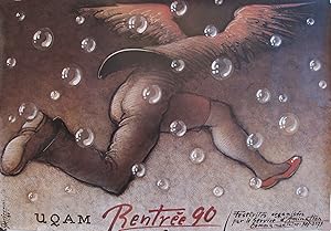 1990 Quebec UQAM Rentrée 90 Poster, Running With Wings (Horizontal)